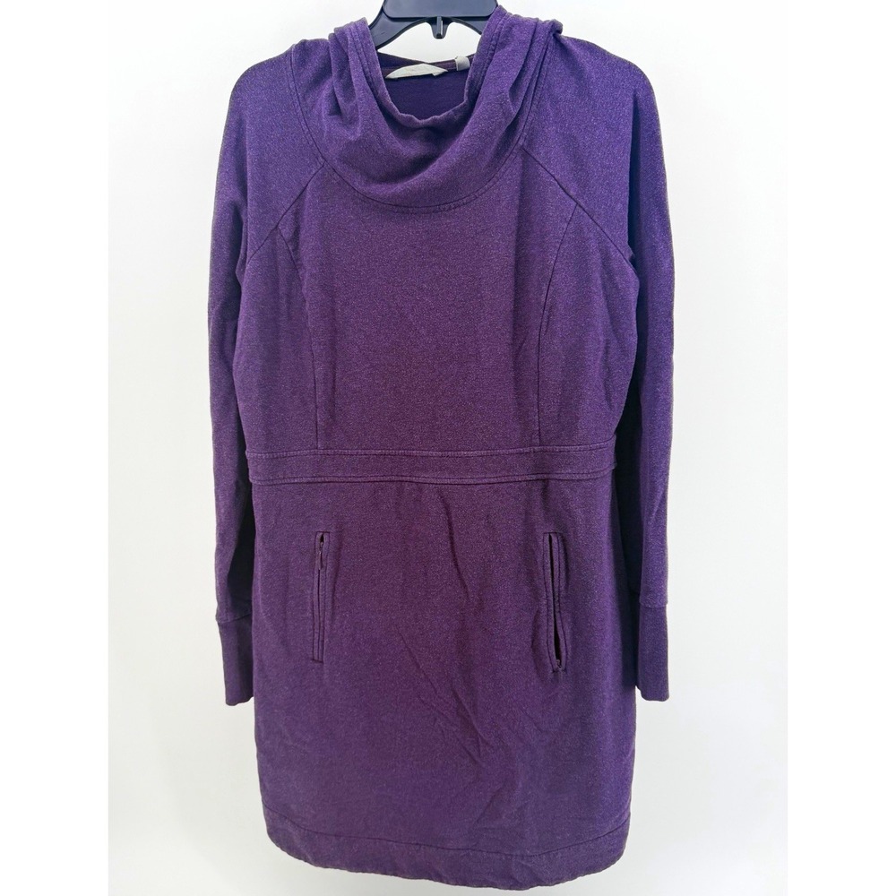 Athleta Women's L Purple Pullover Hoodie Raglan Long Sleeve Pockets Solid